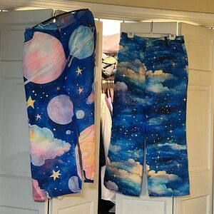 Colorful Space and Cloud Print Pants -two pairs!!